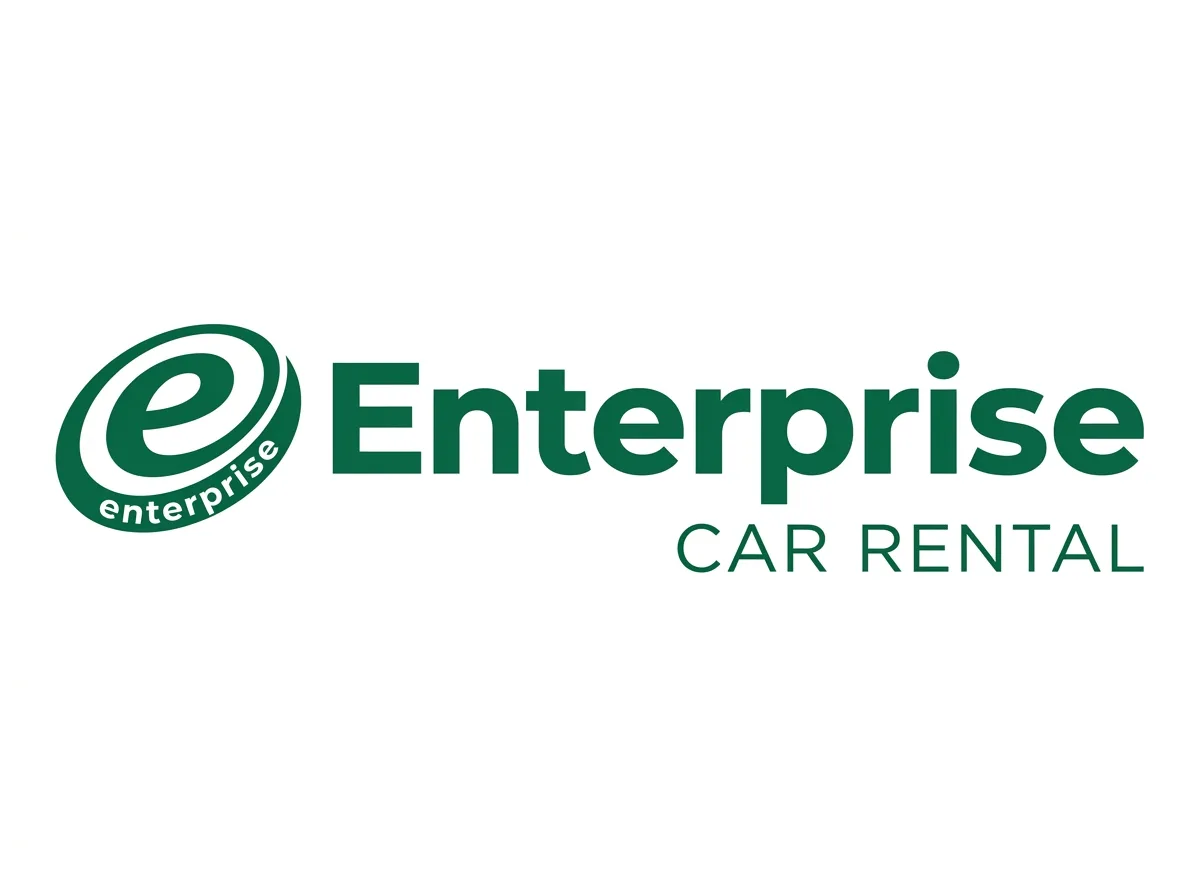 Enterprise car rental brand logo, official green white mark, horizontal layout